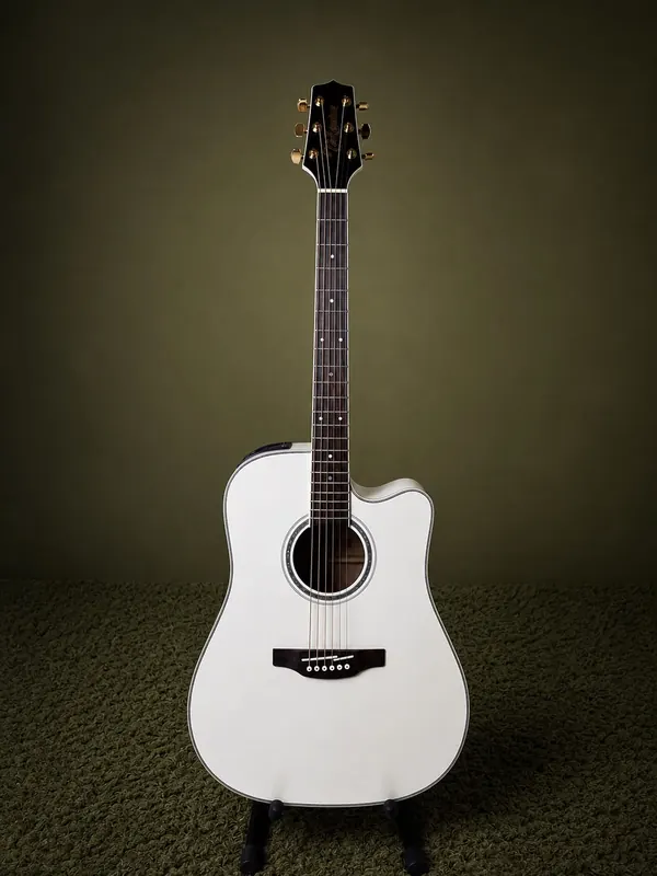 Takamine EGS430SC — dreadnought cutaway, branco